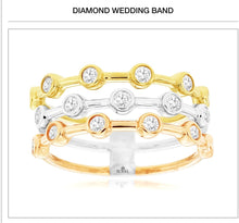 Load image into Gallery viewer, 14kt Tri-Gold Diamond Band
