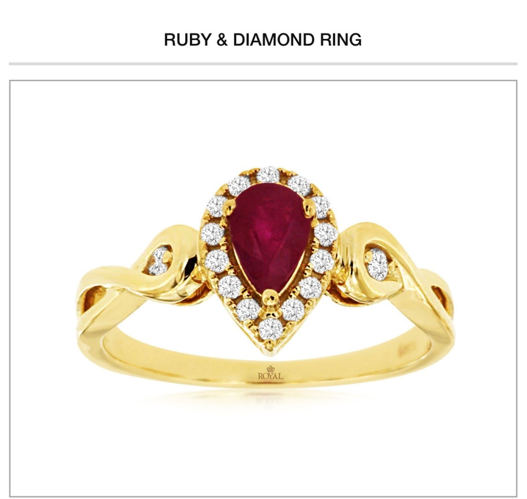 14kt Gold Ruby & Diamond Ring