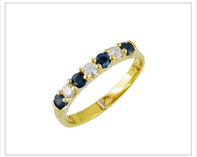 Load image into Gallery viewer, 14kt Gold Sapphire and Diamond Band
