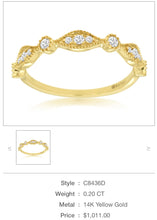 Load image into Gallery viewer, 14kt Gold Diamond Band
