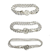 Load image into Gallery viewer, Sterling Triple Wrap Rice Bead &amp; Southern Gate Bracelet/Necklace (LG)
