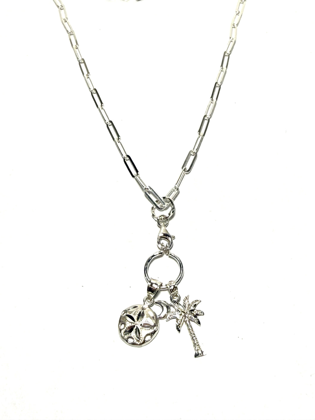 Sterling Silver Charm Holder Necklace