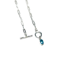 Load image into Gallery viewer, Sterling Blue Topaz &amp; Paperclip Necklace
