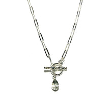 Load image into Gallery viewer, Sterling Green Amethyst &amp; Paperclip Necklace
