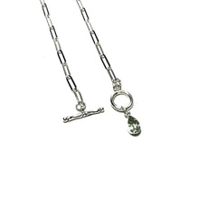 Load image into Gallery viewer, Sterling Green Amethyst &amp; Paperclip Necklace
