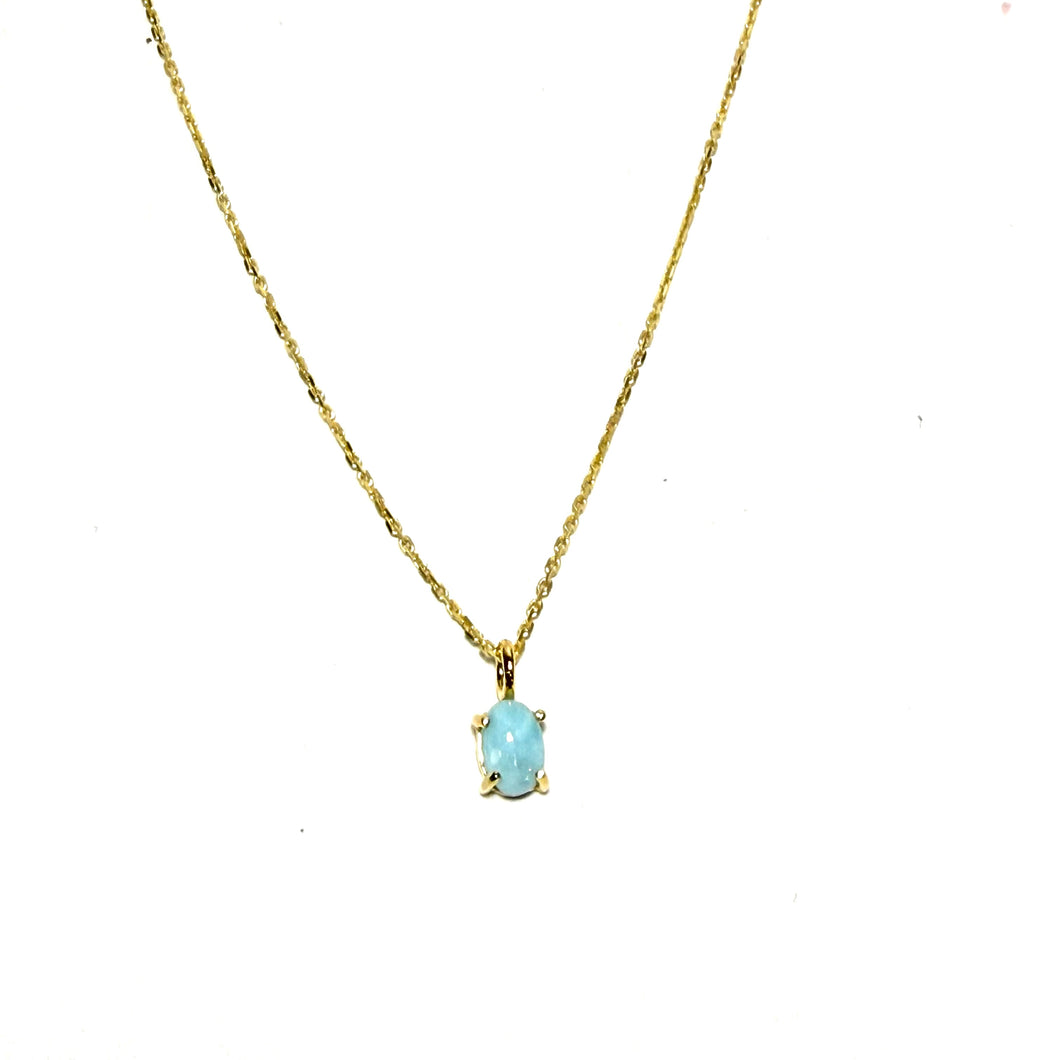Sterling Vermeil Larimar Necklace