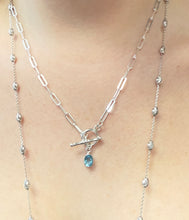 Load image into Gallery viewer, Sterling Green Amethyst &amp; Paperclip Necklace
