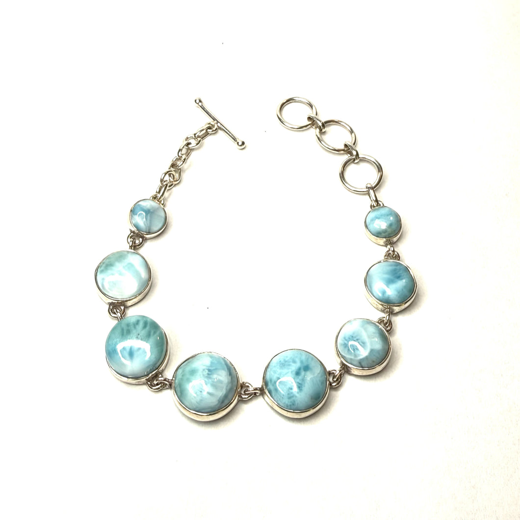 Sterling Larimar Toggle Bracelet