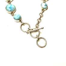 Load image into Gallery viewer, Sterling Larimar Toggle Bracelet
