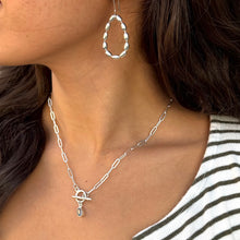 Load image into Gallery viewer, Sterling Blue Topaz &amp; Paperclip Necklace
