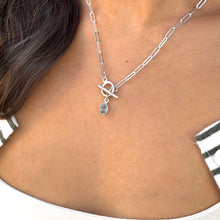 Load image into Gallery viewer, Sterling Blue Topaz &amp; Paperclip Necklace
