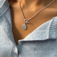 Load image into Gallery viewer, Sterling Reversible Artisan Gate &amp; Rice Bead Toggle Necklace
