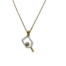 Load image into Gallery viewer, Sterling Vermeil Pickleball Paddle Necklace
