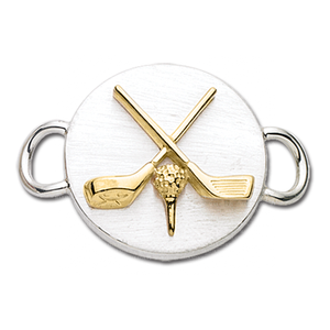 SS/14K GOLF CLUBS & BALL CLASP