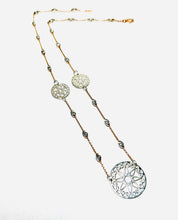 Load image into Gallery viewer, Sterling Artisan Gate &amp; Station Rice Bead Necklace
