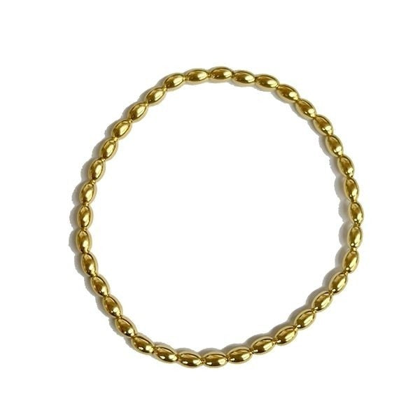 Southern Gates® Gold Plated Sterling Silver Rice Bead Elastic Bracelet