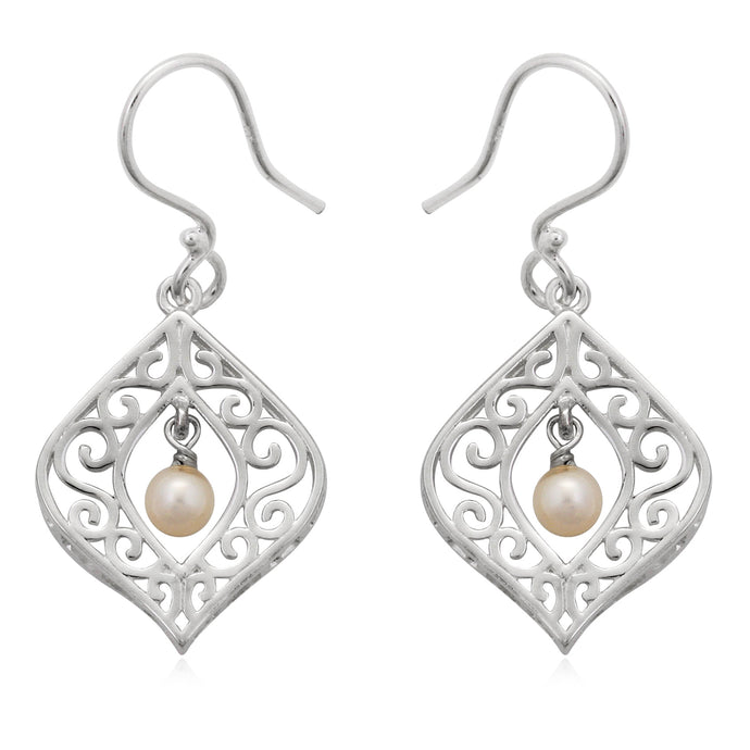 Southern Gates® Art Deco Framed Drop Pearl Earrings