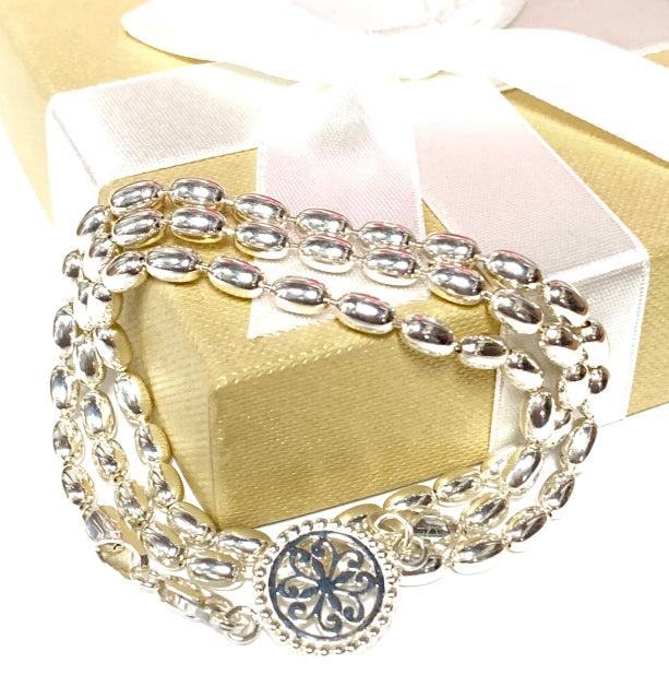 Sterling Wrap Rice Bead & Southern Gate Bracelet/Necklace