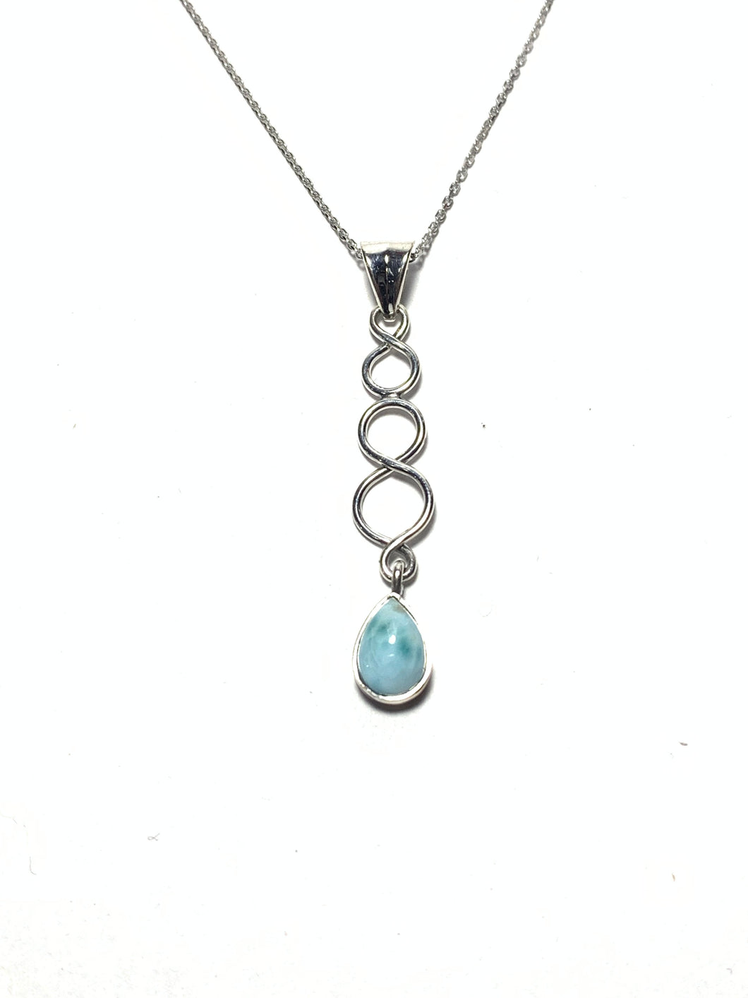 Sterling Swirl Larimar Necklace