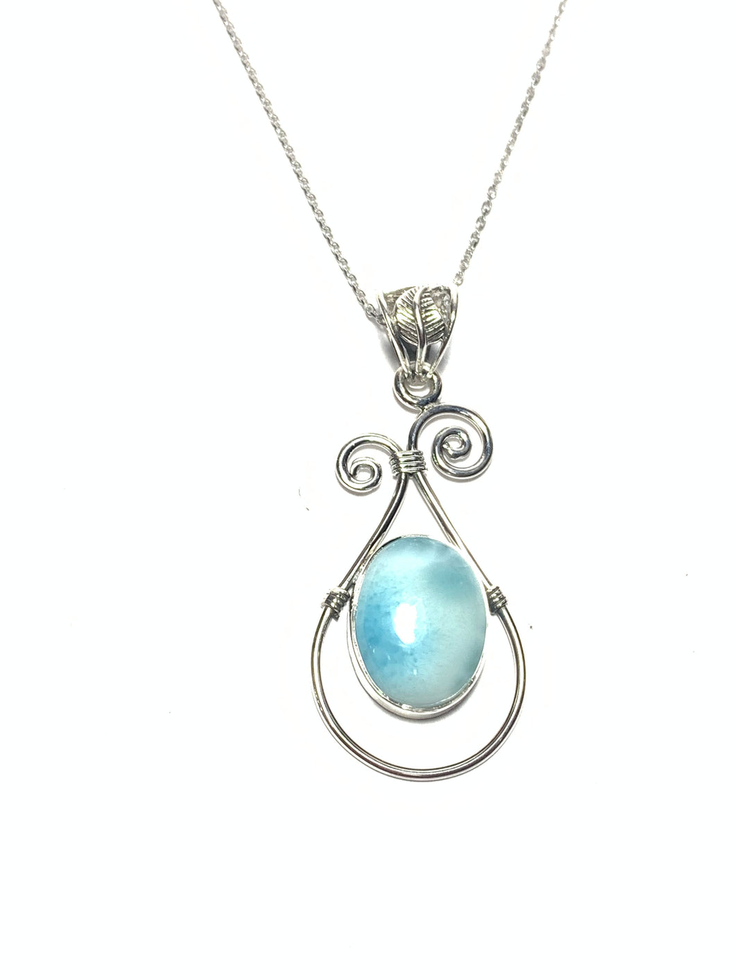 *Sterling Oval Swirl Necklace