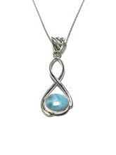 Load image into Gallery viewer, *Sterling Oval Twist Larimar Necklace
