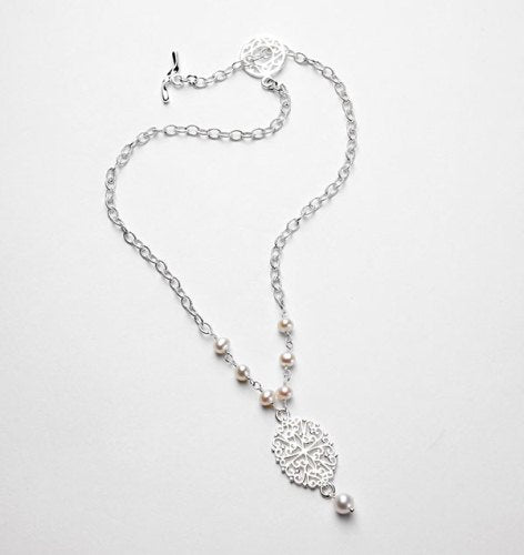 Southern Gates® Filigree Pearl Necklace Hand Wrought Series