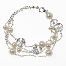 Load image into Gallery viewer, Southern Gates® Southern Oak Three Strand Pearl and Tree Bracelet
