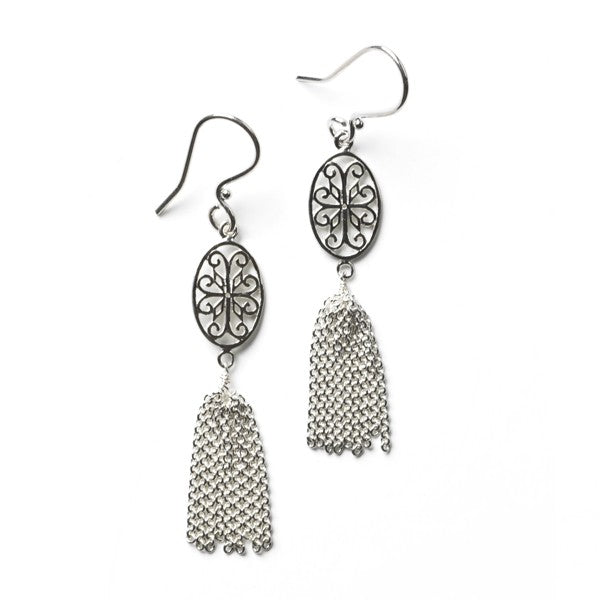 Southern Gates® Oval Scroll Tassel Earring Courtyard Series