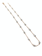 Load image into Gallery viewer, Rose Gold Vermeil-Station Rice Bead Necklace
